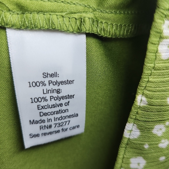 ❤️ Women's LC Lauren Conrad Green Floral Print Top Sz 1X - Picture 4 of 9